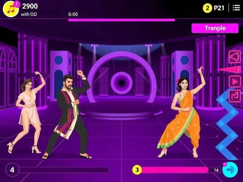 Bollywood Beat Blitz - Gameplay Screenshot Bollywood Beat Blitz gameplay showing note tracks and dance moves